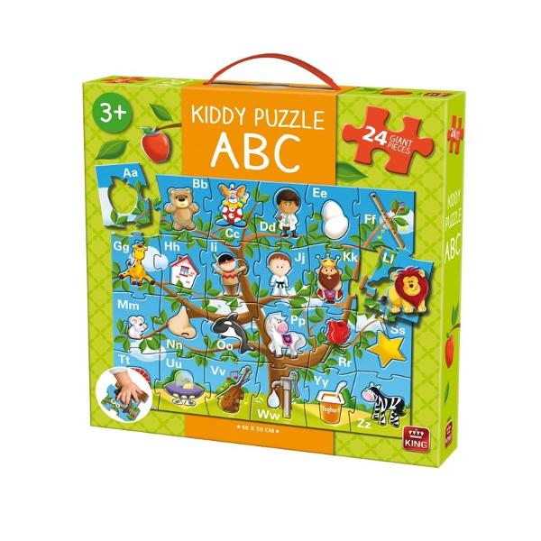 Puzzle 24 piese Kiddy AbcPetrece-ti timpul liber intr-un mod constructiv Rezolvarea puzzle-urilor te ajuta sa iti dezvolti noi aptitudiniCaracteristiciDimensiune puzzle 60x50 cmDimensiune cutie 28x28x5 cmVarsta recomandata 3 aniAtentionare Produsul este contraindicat copiilor sub varsta de 3 ani deoarece poate contine piese mici care pot fi inghitite sau inhalate existand pericolul de sufocare  Va rugam NU lasati ambalajele produselor la indemana copiilor Indepartati orice 
