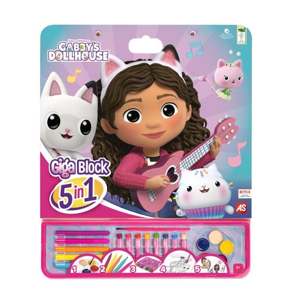 Un set cu tot ce ai nevoie pentru a explora lumea fantastica a lui Gabby aducandu-i viata prin desenele tale Alege o culoare din creioane colorate sau amesteca acuarelele dorite si coloreaza diverse scene din viata ei Pentru un rezultat mai impresionant adauga stickere iar rezultatul te va uimi Fiecare copil are un mic artist in el Fiecare set include1 bloc de 25 de pagini preimprimate cu desene ale fiecarui erou 5 acuarele 5 markere 1 pensula 8 creioane colorate 1 foaie de 
