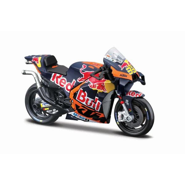Maisto Motocicleta Metalica Red Bull Ktm Scara 1 La 18 MST34393 Intra in lumea palpitanta a Formulei 1 cu colectia GP Racing la scara 118 Aceste modele uimitoare combina precizia metalului turnat sub presiune die-cast cu detalii fine din plastic rezultand replici fidele ale masinilor de curse Colectia include o varietate de echipe de curse licentiate oficial aducand in atentia ta bolizii si culorile care au facut istorie pe circuit Ai posibilitatea de a alege dintre cei 2 piloti disponibili in sortiment fiecare model reflectand identitatea