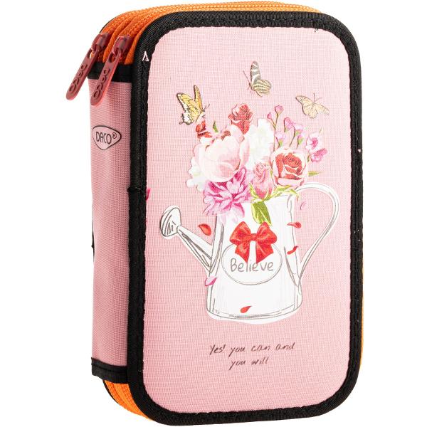 Penarul de la DACO este un accesoriu frumos &537;i practic conceput pentru a v&259; ajuta s&259; v&259; p&259;stra&539;i stiloul creioanele markerele &537;i alte obiecte de papet&259;rie organizate Este prev&259;zut cu dou&259; compartimente principale fiecare cu propriul s&259;u fermoar oferind o separare eficient&259; a con&539;inutuluiAcest penar este potrivit pentru copiii de toate vârstele &537;i este ideal pentru utilizare acas&259; sau la 