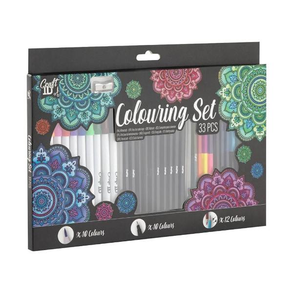 Set creativ cu 10 markere, 10 finelinere si 12 creioane colorate JK112015 Acest set creativ de la Creative Craft este ideal pentru pasionatii de arta si hobby-uri creative Include 10 markere 10 finelinere si 12 creioane colorate oferind o gama variata de culori si instrumente pentru a va exprima creativitateaMarkerele sunt perfecte pentru desen si colorare oferind o aplicare lina si culori vibrante Finelinerele sunt ideale pentru