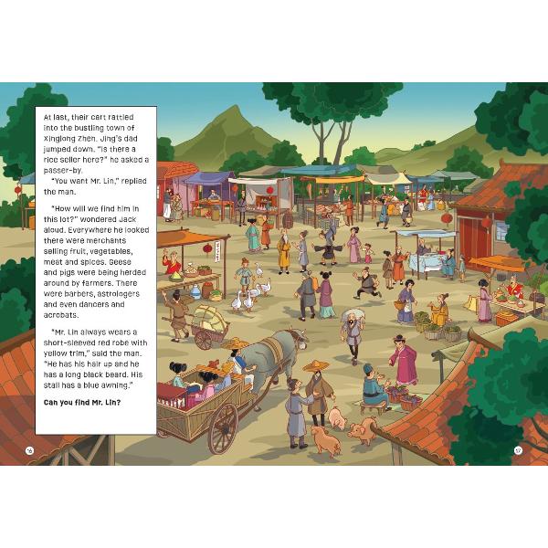 Jade and Jack travel back in time to Ancient China and embark on a quest to find the legendary golden dragon Lots of brain-teasing puzzles stand between them and their goal as do a couple of sneaky tricksters Who will find the dragon first and claim their reward at the Emperors palace Find out in this exciting puzzle adventureThis brand-new adventure featuring Jade Jack and Leo the dog is packed full of interactive puzzles and comic strips Usborne Puzzle Adventures have 