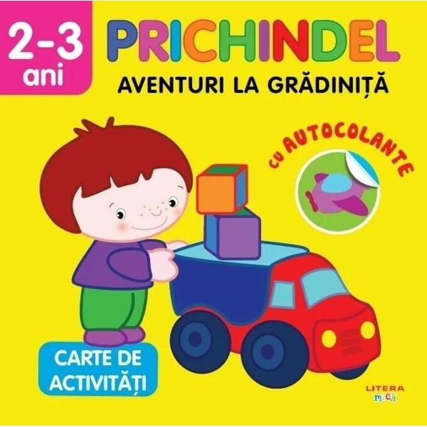 Ajuta-l pe cel mic sa invete prin imagini si autocolante Lipind autocolantele la locurile potrivite din aceasta carte plina de culoare copilul va invata sa uneasca elemente sa traseze linii punctate si sa recunoasca diferite obiecteAceasta serie dezvoltaIndemanareaMemoria vizualaAbilitatile motrice fineCoordonarea ochi-manaDeprinderea scrisului