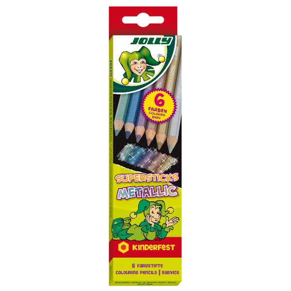Creioane colorate Jolly metalizate-efect de stralucire Speciale pentru hartie si carton de culori inchise Calitate deosebita span 