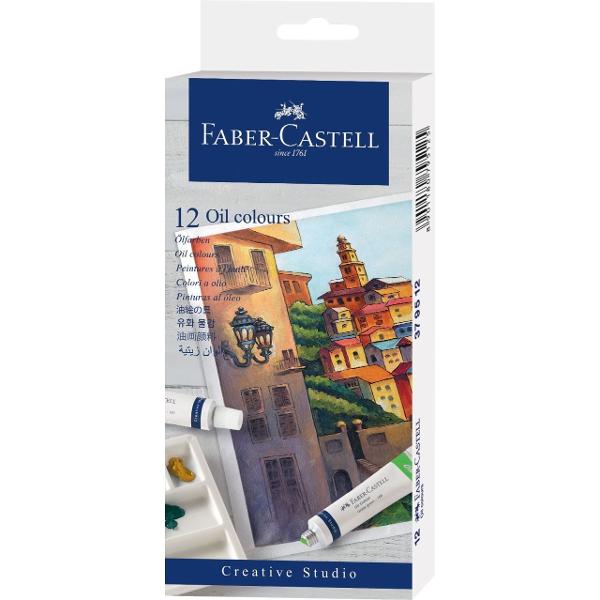 Acest set de culori in ulei de la Faber Castell contine 12 culori intense de o inalta calitate cu o buna acoperire si rezistenta la lumina ideale pentru pictura Artistii de hobby si craft sunt inspirati de pigmentarea ridicata si stralucirea extraordinara a culorilor care pot fi aplicate direct din tub • Culori foarte pigmentate rezistente la lumina• Consistenta neteda untoasa• Nuante stralucitoare 
