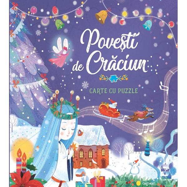O carte superba cu povesti si puzzle-uri pe care sa o citesti si sa te joci sub pomul de CraciunIlustratii color de Sara Ugolotti