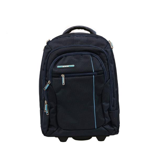 Rucsacul troler modern si confortabil de foarte buna calitate are doua roti ce asigura un transport lin In lateral pe exterior este dotat cu buzunare speciale cu fermoar ce contin o husa pentru mascarea rotilorEste confectionat din materiale impermeabile rezistente la uzura  Poate fi folosit atat ca si troler cat si ca un rucsac clasicEste deosebit de incapator cu o compartimentare excelenta asigurand astfel o foarte buna 