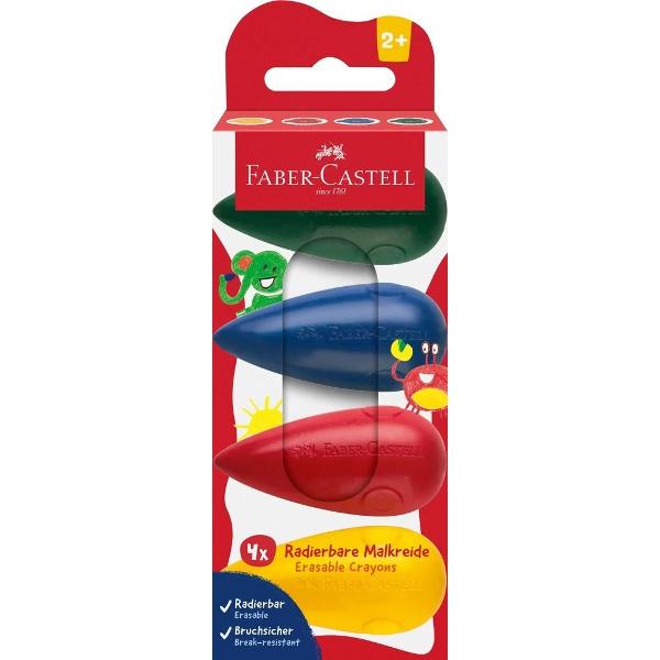 Creioane cerate model bulb Faber-Castell - set de 4 bucati special concepute pentru mainile mici ale copiilor avand o forma ergonomica si usor de manevrat Culori intense si vii Forma permite o prindere usoara si confortabila ideala pentru copiii mici si pentru dezvoltarea abilitatilor motorii fine Rezistente la rupere si murdarire oferind o experienta placuta la desenat Culorile se aplica uniform si pot fi suprapuse pentru efecte artistice mai bogate 