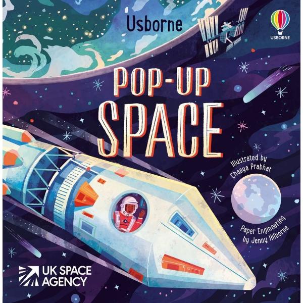 Walk on the Moon stop off at the International Space Station see the surface of Mars and discover the planets in a journey through our solar system With five cosmic pop-ups you will find your inner astronaut as you go on your first space adventure 