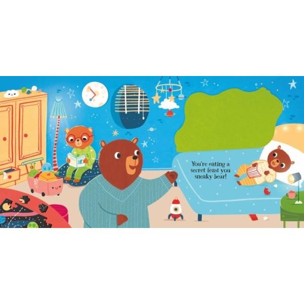 Lift the soft blankets in this irresistible novelty book to find four cheeky bear cubs who arent quite ready for bed Each page has a big soft flap to lift with a charming surprise underneath it as the reader helps to tuck in the mischievous little baby bears With adorable illustrations full of gentle humour this is a perfect blend of giggles and snuggles at bedtime