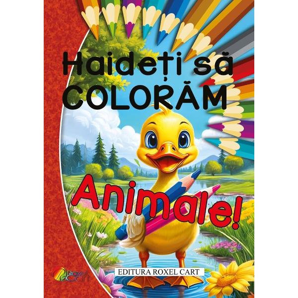 Descopera lumea fascinanta a animalelor cu cartea de colorat „Haideti sa COLORAM Animale” Aceasta carte este perfecta pentru copiii care adora sa-si foloseasca imaginatia si sa dea viata unor ilustratii pline de farmec Fiecare pagina aduce in prim-plan o varietate de animale de la cele domestice pana la cele salbatice oferind oportunitatea de a explora culori si modele uniceCu desene clare si contururi bine definite cartea este potrivita atat pentru copiii mici 