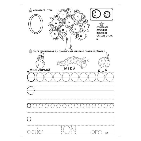 Cu ajutorul acestui caiet copii &icirc;nva&539;&259; exerseaz&259; literele de tipar &537;i &icirc;&537;i dezvolt&259; g&acirc;ndirea prin jocuri &537;i exerci&539;ii educative