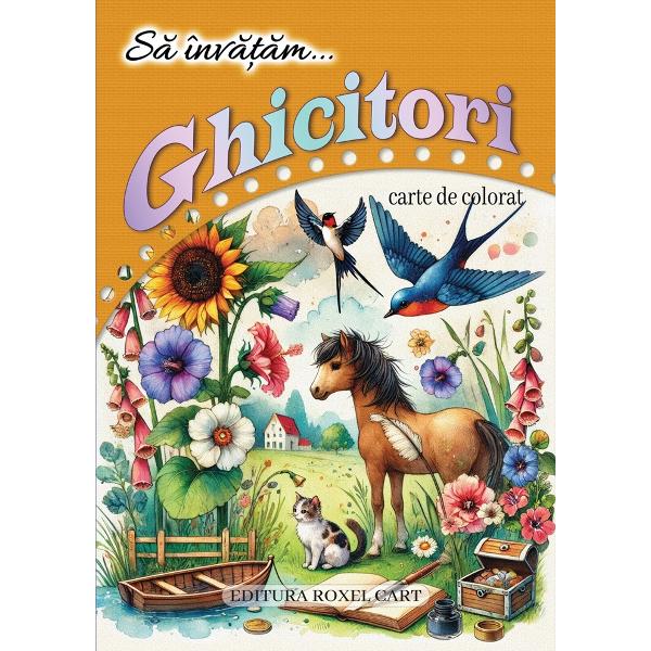 Sa invatam…GhicitoriCartea de colorat „Sa invatam… Ghicitori” este o alegere perfecta pentru copiii care doresc sa se distreze si sa invete in acelasi timp Aceasta carte educativa combina placerea colorarii cu descoperirea unor ghicitori amuzante si educativePaginile cu ilustratii colorate servesc ca modele sau inspiratie pentru copii aratand cum ar putea arata desenele colorate Ele sunt atragatoare si pline de viata captivand atentia copiilor 