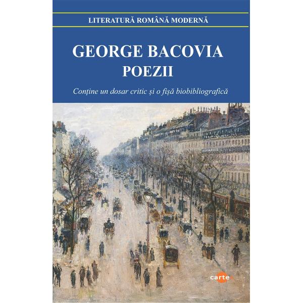 Poezii - George BacoviaDe la volumul de debut si pana in zilele noastre s-au scris nenumarate sinteze monografii studii articole in care Bacovia a fost numit pe rand “monocord” “conventional” “artificial” “rudimentar” “rafinat” “eminescian” “macedonskian” “simbolist” “decadent” “expresionist’ “existentialist” desi Bacovia se sustrage 