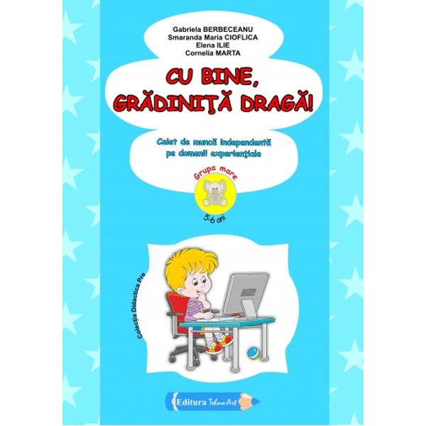 Face parte dintr-un grup de 3 caiete care au fost concepute de cadre didactice cu experien&355;&259; pentru fiecare an de studiu 3-4 ani; 4-5 ani 5-6 ani &351;i în concordan&355;&259; cu cerin&355;ele curriculumului pre&351;ccolar Fiecare caiet con&355;ine mai multe subteme iar fiecare subtem&259; are 3 sau 4 fi&351;e pentru domeniile experien&355;iale &350;tiin&355;&259; - Cunoa&351;terea mediului; Limb&259; &351;i comunicare; &350;tiin&355;&259; - 
