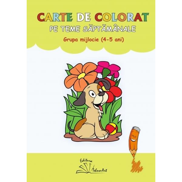 Aceast&259; lucrare con&539;ine fi&537;e cu imagini specifice nivelului de dezvoltare al copiilor de 4-5 ani Aceste fi&537;e urm&259;resc temele s&259;pt&259;mânale dintr-un an de studiu putând fi utilizate atât în cadrul activit&259;&539;ilor din gr&259;dini&539;&259; cât &537;i acas&259; Nu sunt specificate sarcini de lucru l&259;sând copilului libera alegere pentru exprimarea propriei viziuni asupra lumiiPrin activitatea de 