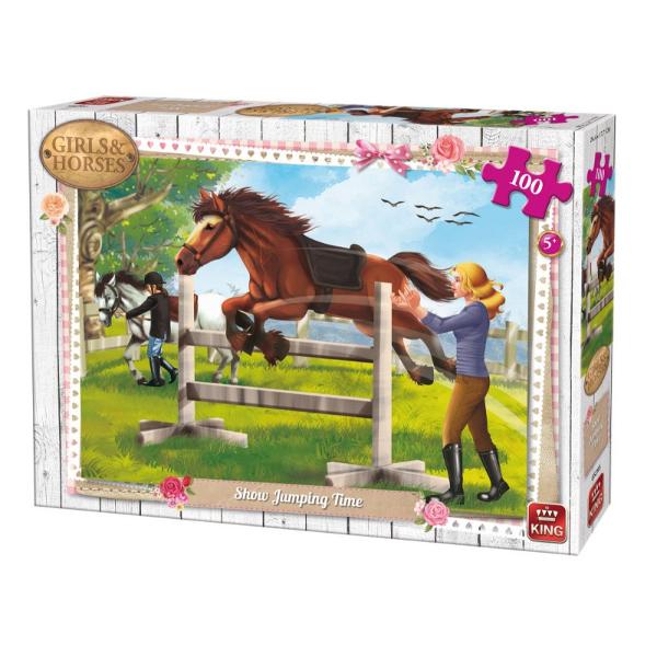 Puzzle 100 piese Jumping TimeIn cazul in care iubesti animalele si in special caii in mod sigur vei adora sa asamblezi acest puzzle superb&160;Dimensiuni puzzle244x177 cmDimensiuni cutie 255x19x45 cm