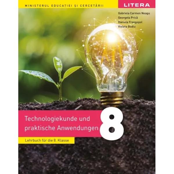 Manual aprobat MEC 2020Manualul de Educa&539;ie tehnologic&259; în limba german&259; - clasa a VIII-a cuprinde trei unit&259;&539;i de înv&259;&539;are care respect&259; domeniile &537;i con&539;inuturile din programa &537;colar&259; Lec&539;iile sunt înso&539;ite de activit&259;&539;i de înv&259;&539;are-evaluare interactive cu caracter practic aplicativ care determin&259; formarea competen&539;elor specifice cu care 