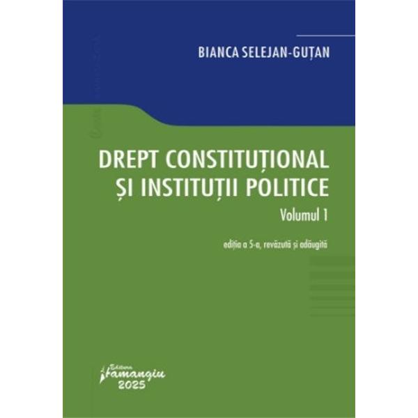Cursul Drept constitutional si institutii politice prezinta institutiile fundamentale de drept constitutional precum si decizii recente pronuntate de Curtea Constitutionala a Romaniei si de instantele europeneAcest prim volum aflat la cea de-a 5-a editie este impartit in opt capitole in care sunt analizate intr-o maniera clara si sintetizata notiunile generale ale dreptului constitutional teoria constitutiei elementele de istorie 