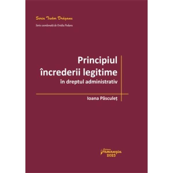 Principiul increderii legitime in dreptul administrativ ca principiu fundamental al dreptului administrativ a fost deja de mult recunoscut de catre jurisdictiile supranationale si nationale Cu toate acestea relativ putine lucrari pe plan international si niciuna pe plan national i-au fost dedicateAceasta carte se doreste a fi o monografie cat mai cuprinzatoare a principiului increderii legitime care sa contribuie la o receptare cat mai completa si corecta a acestui 