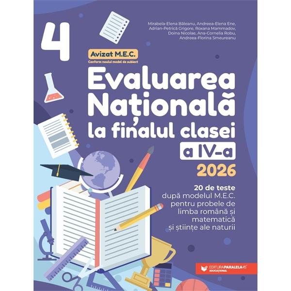 Lucrarea de fa&539;&259; se adreseaz&259; elevilor de clasa a 4-a în vederea sus&539;inerii cu succes a probei de evaluare a competen&539;elor generale &351;i specifice la finalul anului &351;colar Proba const&259; în administrarea a dou&259; teste vizând evaluarea competen&539;elor de în&539;elegere a textului scris în limba român&259; &351;i evaluarea competen&539;elor de matematic&259; Testele propuse respect&259; întru totul 