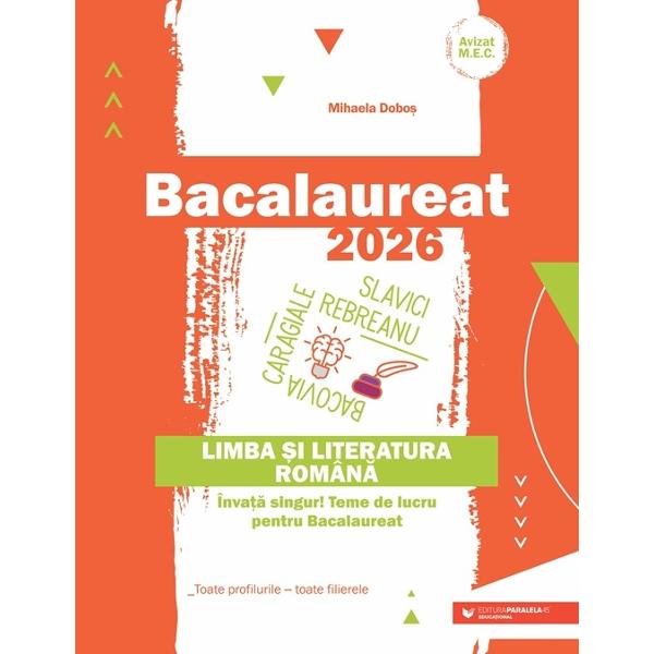 Îndrumar de studiu adresat în principal elevilor care se preg&259;tesc pentru examenul de bacalaureat sistematizare ↔ antrenare ↔ evaluare lucrarea Înva&539;&259; singur Teme de lucru pentru Bacalaureat este organizat&259; dup&259; principiul eficien&539;ei &537;i al înv&259;&539;&259;rii personalizate care îi ofer&259; utilizatorului posibilitatea de a-&537;i concepe un parcurs de înv&259;&539;are adecvat 