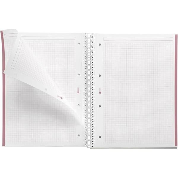Caiet A4 matematica 80 file hartie 90 g cu spira Emotions Dusty pink Miquelrius MR46935
