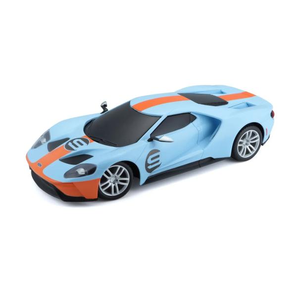 Descopera adrenalina curselor cu 2019 Ford GT Heritage o masinuta RC premium la scara 124 Acest model uimitor imbina performanta ridicata cu un design iconic Experimenteaza viteza superioara si bucura-te de control precis cu ajutorul controllerului tip pistol Masinuta este reincarcabila prin USB oferindu-ti ore intregi de distractie fara griji Datorita tehnologiei 24GHz poti concura cu pana la 4 jucatori simultan fara interferente Este gata de utilizare imediat ce o scoti din 