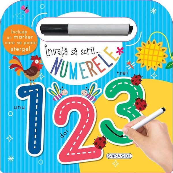 Invata sa scrii Numerele este o carte educativa destinata copiilor care fac primii pasi in invatarea cifrelor Prin exercitii simple si ilustratii atractive cei mici sunt incurajati sa recunoasca sa scrie si sa inteleaga numerele de la 1 la 10 Cartea dezvolta coordonarea mana-ochi si abilitatile de scrisMarker cu stergere uscata inclusIlustratii color