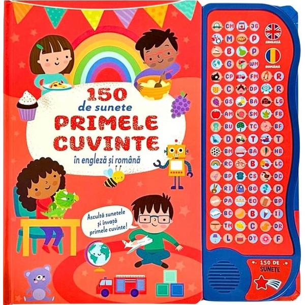 Descopera lumea magica a invatarii prin joaca cu aceasta carte interactiva 150 de sunete Primele cuvinte in engleza si romana ii ajuta pe cei mici sa faca primii pasi in universul limbilor straine prin intermediul imaginilor vesele si al sunetelor atractive Cartea contine 150 de sunete care ii vor captiva pe copii transformand procesul de invatare intr-o experienta distractiva si educativa Cei mici pot invata primele cuvinte uzuale 