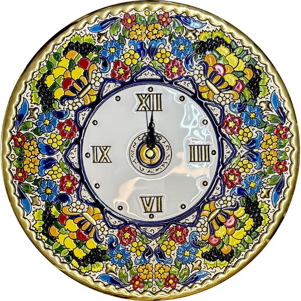 Ceas din ceramic&259; spaniol&259; pictat &537;i aurit manual – Diametru 28 cmAdaug&259; un strop de rafinament în casa ta cu acest ceas unic realizat din ceramic&259; spaniol&259; de calitate Decorat manual &537;i aurit cu aten&539;ie este creat prin metoda tradi&539;ional&259; cuerda seca 