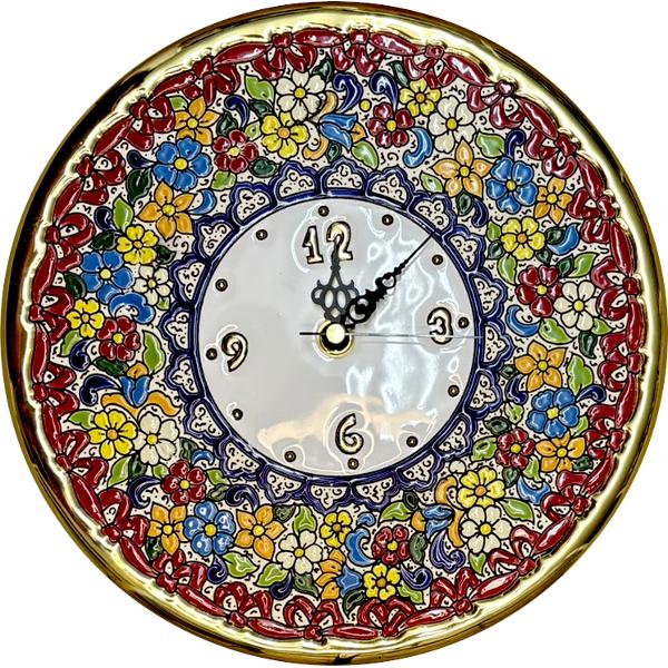 Ceas din ceramic&259; spaniol&259; pictat &537;i aurit manual – Diametru 23 cmAdaug&259; un strop de rafinament în casa ta cu acest ceas unic realizat din ceramic&259; spaniol&259; de calitate Decorat manual &537;i aurit cu aten&539;ie este creat prin metoda tradi&539;ional&259; cuerda seca 