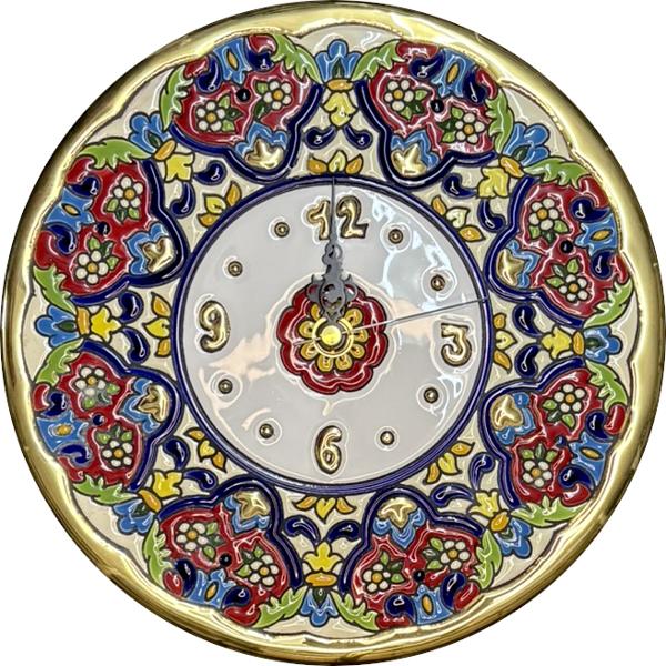 Ceas din ceramic&259; spaniol&259; pictat &537;i aurit manual – Diametru 21 cmAdaug&259; un strop de rafinament în casa ta cu acest ceas unic realizat din ceramic&259; spaniol&259; de calitate Decorat manual &537;i aurit cu aten&539;ie este creat prin metoda tradi&539;ional&259; cuerda seca 