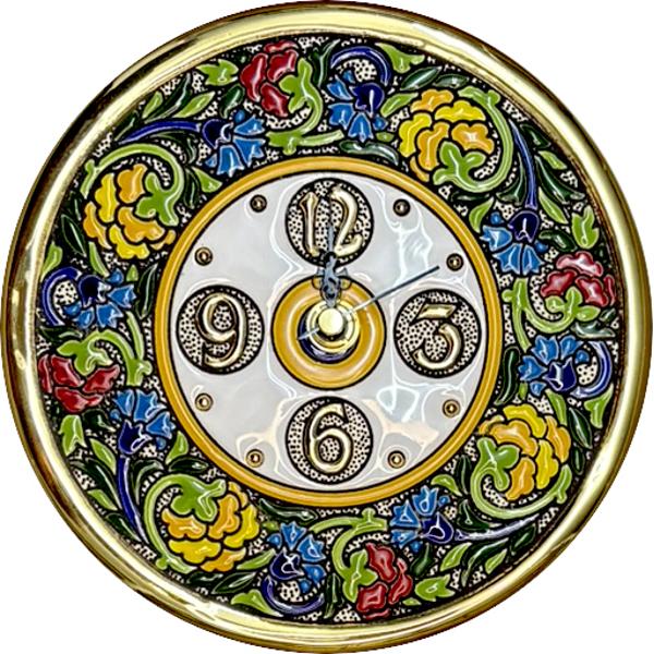 Ceas din ceramic&259; spaniol&259; pictat &537;i aurit manual – Diametru 17 cmAdaug&259; un strop de rafinament în casa ta cu acest ceas unic realizat din ceramic&259; spaniol&259; de calitate Decorat manual &537;i aurit cu aten&539;ie este creat prin metoda tradi&539;ional&259; cuerda seca 