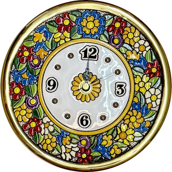 Ceas din ceramic&259; spaniol&259; pictat &537;i aurit manual – Diametru 17 cmAdaug&259; un strop de rafinament în casa ta cu acest ceas unic realizat din ceramic&259; spaniol&259; de calitate Decorat manual &537;i aurit cu aten&539;ie este creat prin metoda tradi&539;ional&259; cuerda seca 
