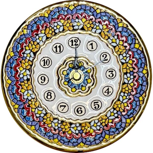 Ceas din ceramic&259; spaniol&259; pictat &537;i aurit manual – Diametru 14 cmAdaug&259; un strop de rafinament în casa ta cu acest ceas unic realizat din ceramic&259; spaniol&259; de calitate Decorat manual &537;i aurit cu aten&539;ie este creat prin metoda tradi&539;ional&259; cuerda seca 