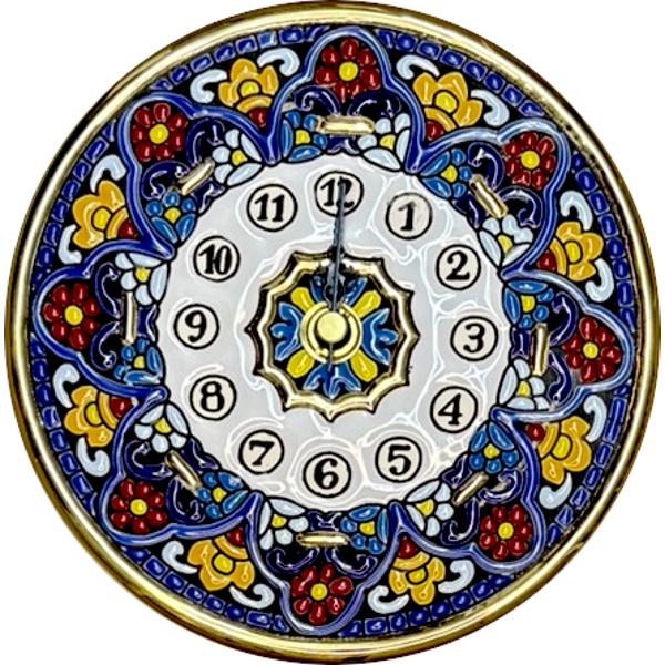 Ceas din ceramic&259; spaniol&259; pictat &537;i aurit manual – Diametru 14 cmAdaug&259; un strop de rafinament în casa ta cu acest ceas unic realizat din ceramic&259; spaniol&259; de calitate Decorat manual &537;i aurit cu aten&539;ie este creat prin metoda tradi&539;ional&259; cuerda seca 