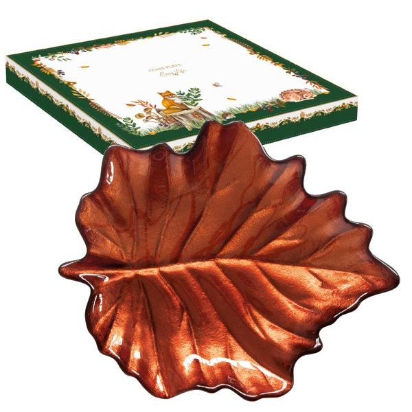 Platou de sticl&259; în form&259; de frunz&259; 28x23 cm – Easy Life colec&539;ia Forest DreamAdaug&259; un strop de elegan&539;&259; &537;i natur&259; mesei tale cu acest platou de sticl&259; inspirat de frumuse&539;ea p&259;durii toamnei Parte din colec&539;ia Forest 