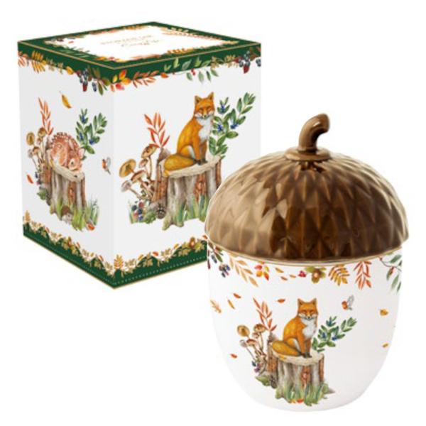 Borcan din por&539;elan cu capac în form&259; de ghind&259; 20 cm – Easy Life colec&539;ia Forest DreamUn accesoriu elegant &537;i practic pentru casa ta acest borcan din por&539;elan fin semnat Easy Life face parte din fermec&259;toarea colec&539;ie em 