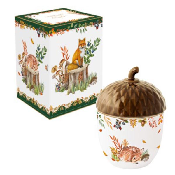 Borcan din por&539;elan cucapac în form&259; de ghind&259; 16 cm – Easy Life colec&539;ia Forest DreamUn accesoriu elegant &537;i practic pentru casa ta acest borcan din por&539;elan fin semnat Easy Life face parte din fermec&259;toarea colec&539;ie em 