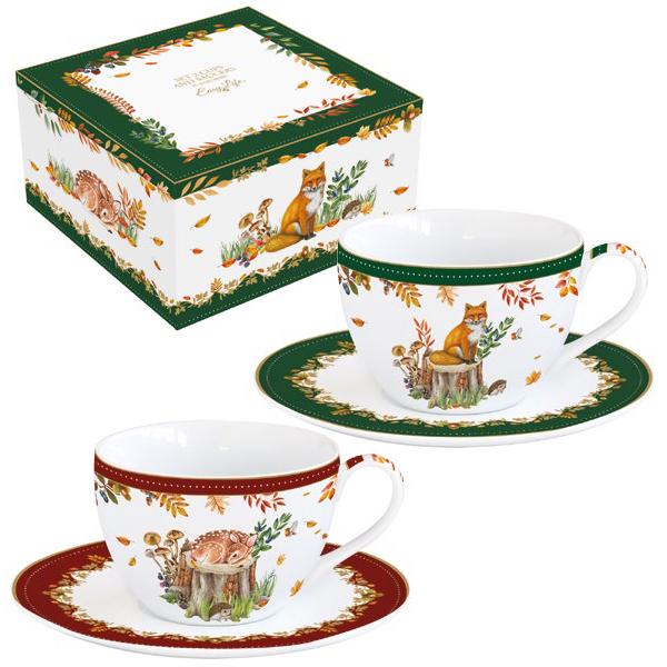 Set cu 2 ce&537;ti din por&539;elan cu farfurioar&259; – Easy Life colec&539;ia Forest DreamSavureaz&259; cafeaua sau ceaiul preferat într-un set elegant de dou&259; ce&537;ti cu farfurioar&259; realizate din por&539;elan fin de înalt&259; calitate Parte din colec&539;ia em data-start299 
