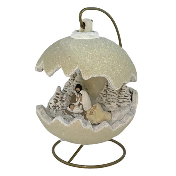 Decora&539;iune de Cr&259;ciun din ceramic&259; cu LED – Sfânta Familie 22 cm &10024;Adaug&259; un strop de magie &537;i spiritualitate în decorul s&259;rb&259;torilor cu aceast&259; decora&539;iune din ceramic&259; decorat&259; manual &537;i iluminat&259; delicat cu LED&128313; strong 