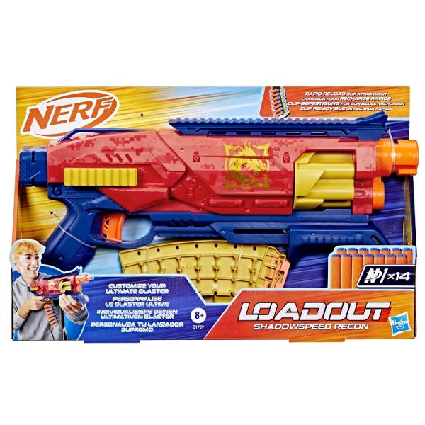 Da viata jocurilor video si personalizeaza-ti pistolul suprem Pistolul Nerf Loadout Shadowspeed Recon include un accesoriu de depozitare pentru 14 sageti pentru reincarcare rapida interschimbabil cu toate celelalte pistole Loadout Intra in misiuni stealth cu acest pistol cu &8203;&8203;pompa care are un cilindru rotativ pentru 6 sageti si prezinta skin-ul epic Shadowspeed Recon Pistolul Nerf Loadout Shadowspeed Recon include 14 sageti Nerf N1 concepute pentru precizie viteza si distanta 