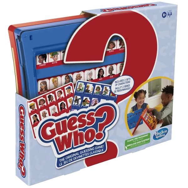 Acesta este jocul clasic de ghicit personaje care aduce distractie si suspans la fiecare runda Jucatorii trebuie sa puna intrebari simple pentru a elimina treptat optiunile si a descoperi ce personaj ascunde adversarul Jocul include doua seturi de personaje pentru mai multa varietate si sesiuni de joc captivant Este usor de inteles si potrivit pentru copii de la 6 ani in sus dar ramane la fel de amuzant si pentru adulti Perfect pentru jocuri in familie sau alaturi de prieteni Ghici cine 