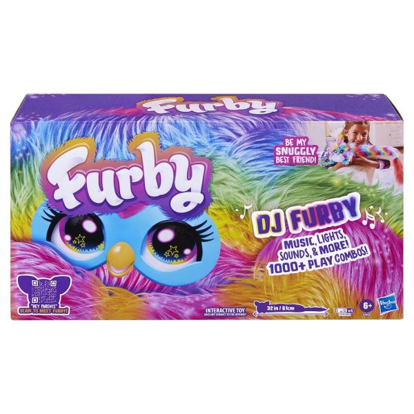 DJ Furby este o jucarie interactiva plina de culoare si energie cu peste 1000 de combinatii de joc muzica lumini si sunete Cu blana multicolora aspect prietenos si expresii amuzante acest Furby devine rapid un companion indragit pentru copii Jucaria incurajeaza joaca activa dansul si imaginatia transformand fiecare moment intr-o experienta vesela Perfect pentru copiii de la 6 ani in sus DJ Furby este cadoul ideal pentru cei care iubesc jucariile interactive si pline de viata 