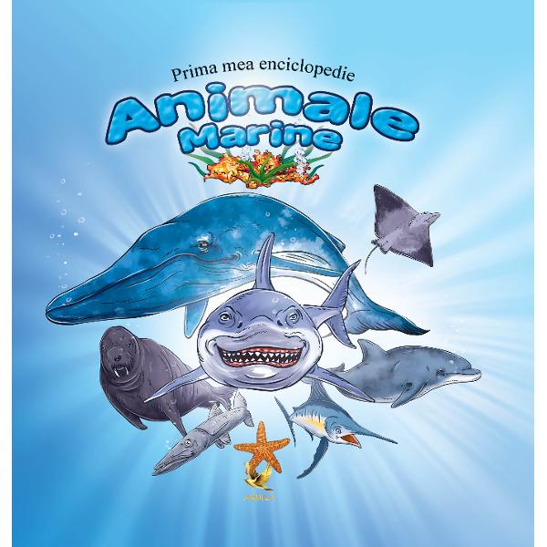 Prima mea enciclopedie Animale marine îi va introduce pe cei mici în lumea animalelor care tr&259;iesc în m&259;rile &351;i oceanele lumii sau în apropierea lor Cei mici vor afla care este talia unei balene cu ce se hr&259;nesc meduzele ce culoare are pisica de mare &351;i multe altele Vocabularul de la final vine ca o completare a întregii enciclopedii &351;i explic&259; unele cuvinte întâlnite de-a lungul celor 48 de pagini  