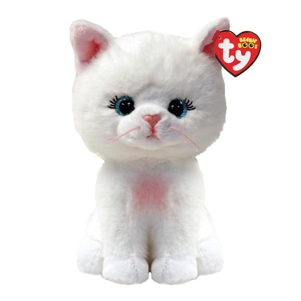 Jucarie de plus TY Beanie Boos - AMELIA pisica alba 15 cm TY 37377