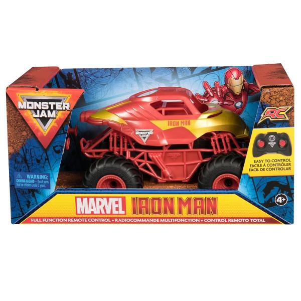 Pregateste-te pentru actiune spectaculoasa cu Monster Jam Marvel Iron Man cu telecomanda camionul monstru care imbina forta si viteza intr-un design inspirat de celebrul supererou Marvel Acest vehicul la scara 1 la 24 este echipat cu telecomanda full function usor de folosit care iti permite sa controlezi fiecare miscare inainte inapoi la stanga sau la dreapta aducand experienta Monster Jam direct in mainile tale Camionul are un design detaliat in culorile emblematice rosu si auriu 