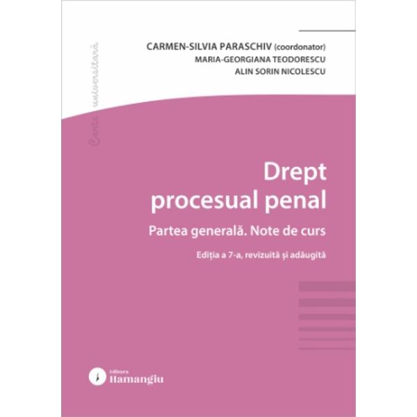 Aceasta lucrare este conceputa pentru a servi ca material de studiu concis si accesibil adresat studentilor facultatilor de drept in primul rand studentilor Facultatii de Drept a Universitatii Titu Maiorescu din Bucuresti Un volum similar dedicat partii speciale a procedurii penale este de asemenea disponibil si actualizat anualModalitatea de abordare a materiei si claritatea stilului faciliteaza asimilarea informatiilor care vizeaza aceste institutii analizandu-le atat prin 