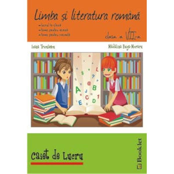 Limba si literatura romana pentru clasa a VII-a este un caiet ideal de lucru care propune elevilor de gimnaziu o varietate de texte si exercitii atractive care sa-i ajute sa fixeze notiunile teoretice si in acelasi timp sa le imbogateasca orizontul literar Structurata in sase unitati Calatorie in lumea cuvintelor; Calatorie in lumea povestilor; Sa povestim in versuri; Sa pictam in cuvinte; Talent si lacomie; Pe aripile poeziei lucrarea propune o varietate de exercitii construite intr-o 